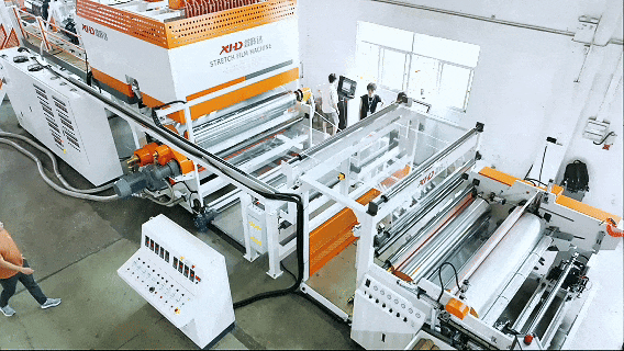 stretch film rewinding machine